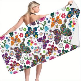 1pc Colorful Butterfly Beach Towels; Quick Drying Microfiber Beach Blanket; Super Soft; For Travel Swim Pool Diving Surfing Yoga Camping; 59 "x27.5";