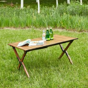 1-piece Folding Outdoor Table,Lightweight Aluminum Roll-up Rectangular Table for indoor, Outdoor Camping, Picnics,Beach,Backyard, BBQ, Party, Patio