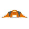 Camping Tent 9 Persons Fabric Gray and Orange