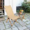 Bamboo Folding Camping Chair with 2-Level Adjustable Backrest