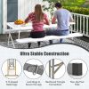 6 Feet Plastic Folding Bench Picnic Camping Dining Seat with Carrying Handle