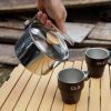 Outdoor multifunctional 304 stainless steel boiling kettle mountaineering portable coffee pot foldable fishing camping pot teapot