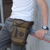 Canvas Drop Leg Bag Outdoor Waist Pack For Men Women Tactical Military Motorcycle Bike Cycling Multi-Pocket Waist Fanny Pouch Travel Hiking Climbing B