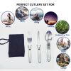 1pcs Camping Fork Spoon Outdoor Tableware Foldable Ultralight Stainless Steel Set Of Dishes For Camping Outdoor Cooking