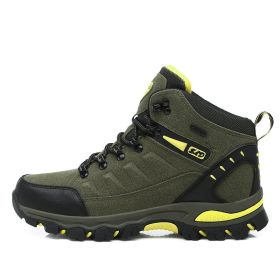 Waterproof Hiking Shoes Men Women Sneakers Mountain Climbing Shoes Outdoor Unisex Sport Hunting Boots Men Trekking Shoes (Color: Army Green, size: 44)