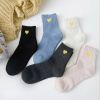 5Pairs Lot Winter Thickened Warm Woolen Socks Women's Striped Retro Wool New Year Christmas Gift Grils Socks TJ3140