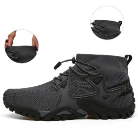 New Mesh Breathable Hiking Shoes Size 36-47 Mens Sneakers Outdoor Trail Trekking Mountain Climbing Sports Shoes For Male Summer (Color: Gray, size: 45)