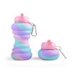 550ML Collapsible Water Bottles Outdoor Sports Fold Water Cup Silicone Leakproof Portable Kettle Travel Children Adult Bottle