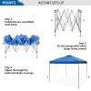 10x10ft Pop Up Canopy Tent Straight Legs Instant Canopy Outdoor With Wheeled Bags