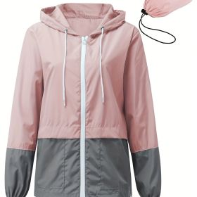 Women's Outwear Women Rain Coats Lightweight Waterproof Outdoor Rain Jacket (Color: Pink, size: S(4))