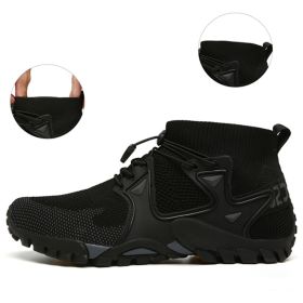 New Mesh Breathable Hiking Shoes Size 36-47 Mens Sneakers Outdoor Trail Trekking Mountain Climbing Sports Shoes For Male Summer (Color: Black, size: 41)