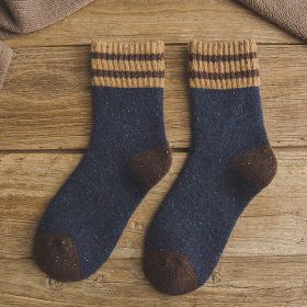 5 Pairs Thick Terry Wool Socks Women for Autumn and Winter with Striped Dotted Yarn Warm Christmas Socks (Color: 05, size: EUR35-40)