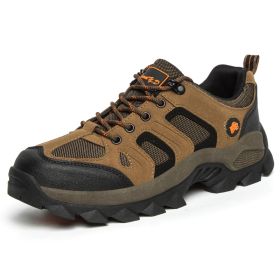 Professional High-quality All-season General Hiking Shoes Non-slip Wear-resistant Men Sneakers Breathable Casual Women Sneakers (Color: Orange, size: 38)