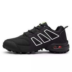 Men's comfortable sneakers wear shoes walking shoes mesh material men's hiking shoes non-slip outdoor sports shoes (Color: Black, size: 8.5)