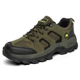 Professional High-quality All-season General Hiking Shoes Non-slip Wear-resistant Men Sneakers Breathable Casual Women Sneakers (Color: Army Green, size: 47)