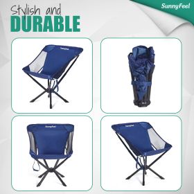 SUNNYFEEL Ultralight Folding Camping Chair, Portable Backpacking Chairs Lightweight, Small Compact Collapsible Camp Chair, Heavy Duty 300 LBS for Outd (Color: Net Fabric Blue)